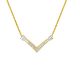 10k White Gold .5 TDW V Shape Necklace