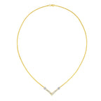 10k White Gold .5 TDW V Shape Necklace