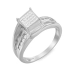 10K White Gold Princess-cut Diamond Cluster Bypass Ring