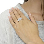 10K White Gold Ring 3/4 Cttw Round-Cut Diamond Bypass Ring (H-I Color, I2-I3 Clarity)