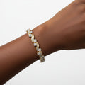 10k Yellow Gold 3.00 Ctw Round-Cut and Baguette-Cut Bracelet