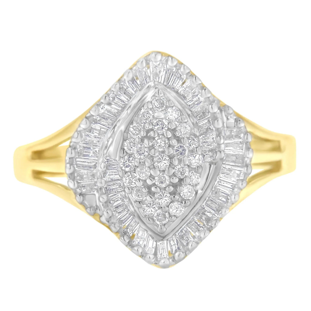 10K Yellow Gold Diamond Cocktail Ring