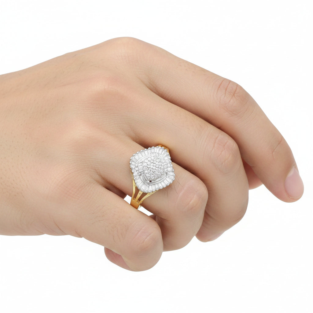 10K Yellow Gold Diamond Cocktail Ring