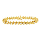 14K Yellow Gold Plated .925 Sterling Silver 1.0 Cttw Diamond Infinity Loop and Swirl Link Bracelet