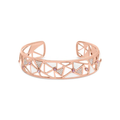 14K Rose Gold 5/8 Cttw Diamond with Pink Tourmaline Open Cuff Bangle