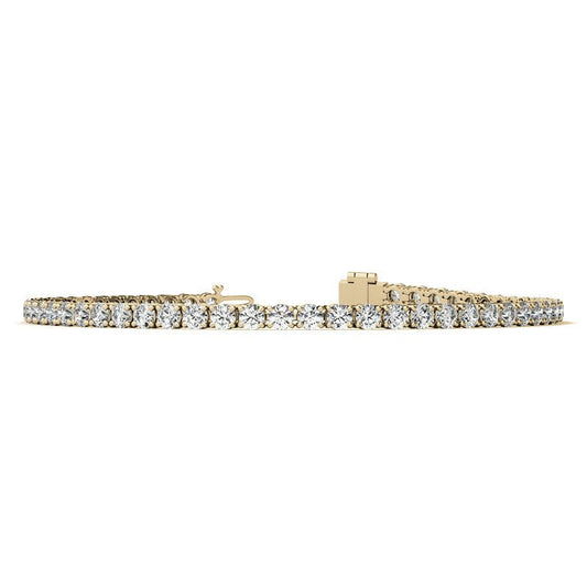 12.00 CTW Lab Grown Diamond Tennis Bracelet | G/VS AGI Certified | 14kt White or Yellow Gold - nobiliving.com