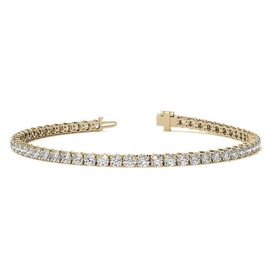 12.00 CTW Lab Grown Diamond Tennis Bracelet | G/VS AGI Certified | 14kt White or Yellow Gold - nobiliving.com