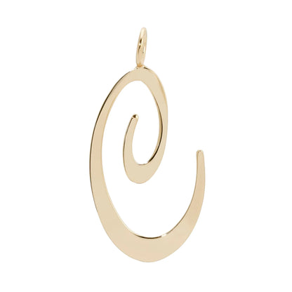 Large Letter Pendants - Handmade gold letter 'C' pendant in brass with 10k gold plating
