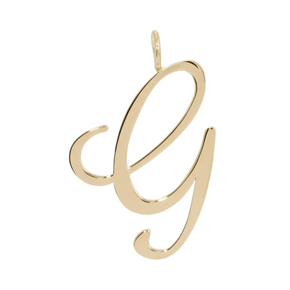 Large Letter Pendants - Handmade gold letter 'G' pendant in brass with 10k gold plating
