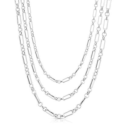 Multi-Link Chain Necklace, Tripple Small