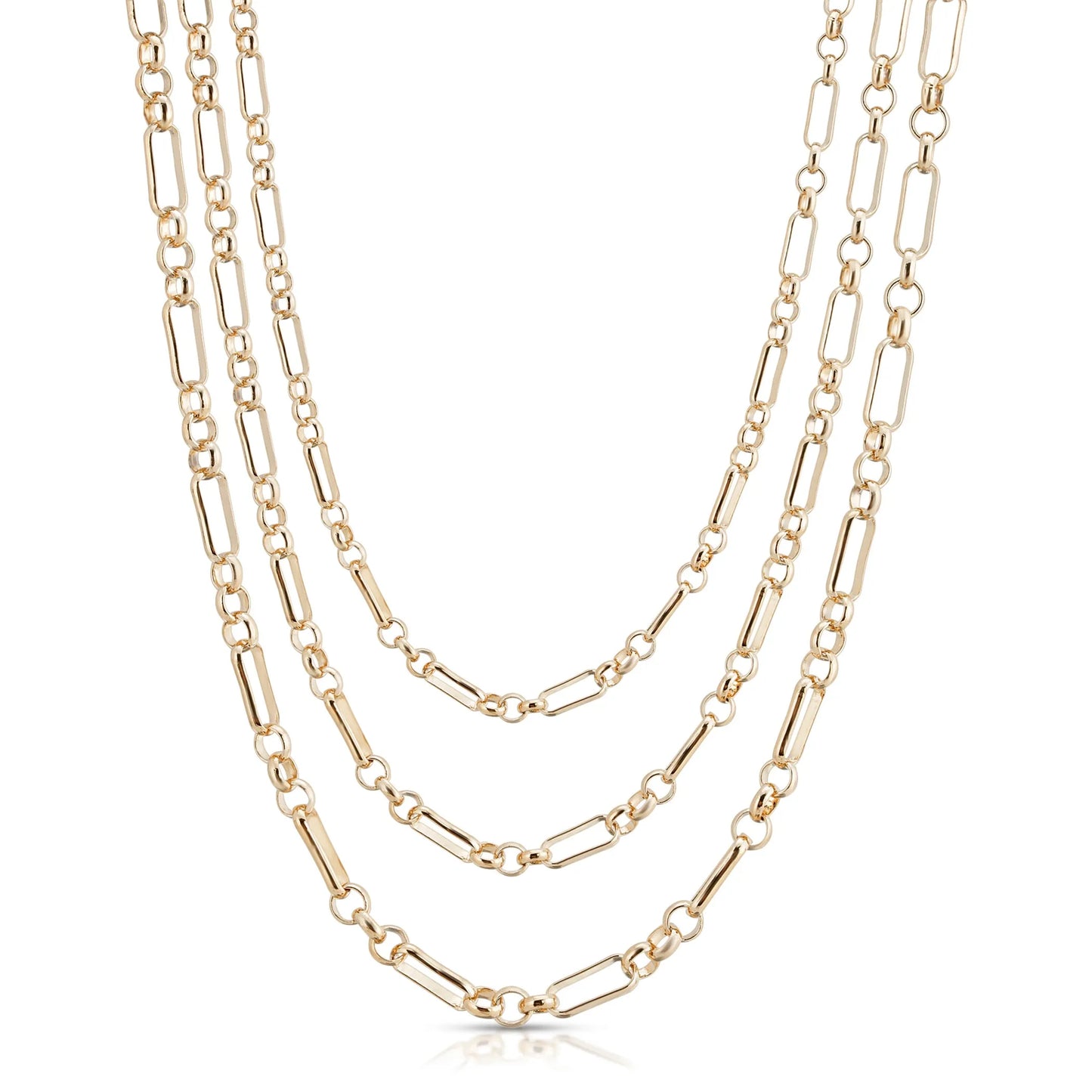 Multi-Link Chain Necklace, Tripple Small