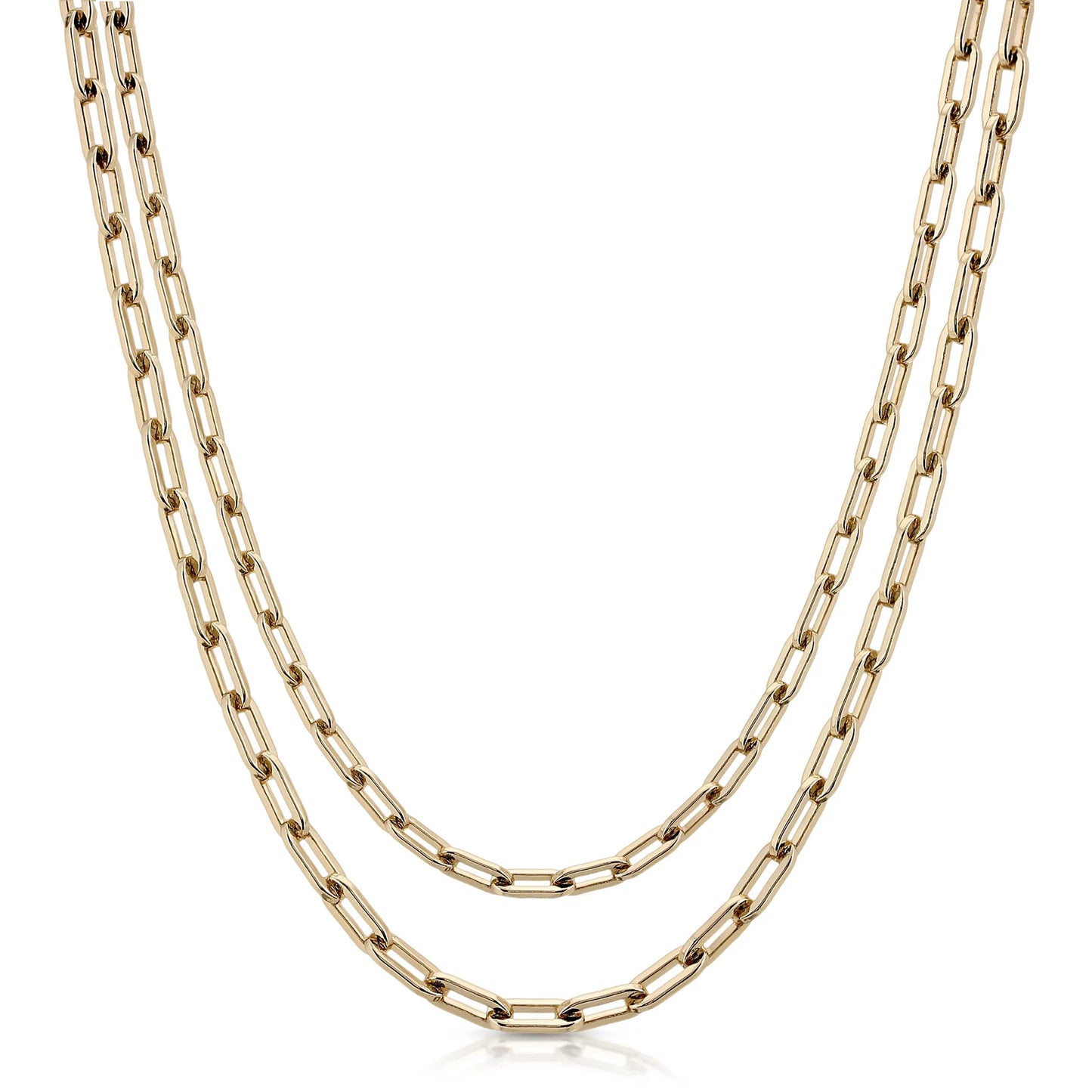 Double Medium Link Mask Chain - 10K Gold Plated 