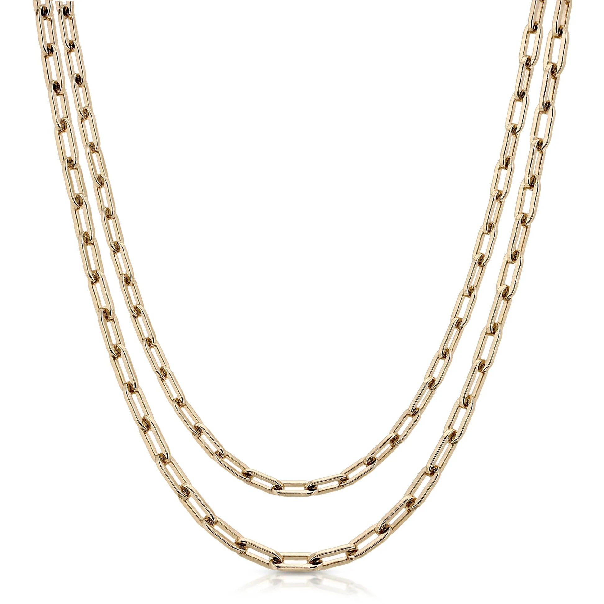 Double Medium Link Mask Chain - 10K Gold Plated 