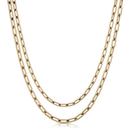 Double Medium Link Mask Chain in Gold 18" & 20" length