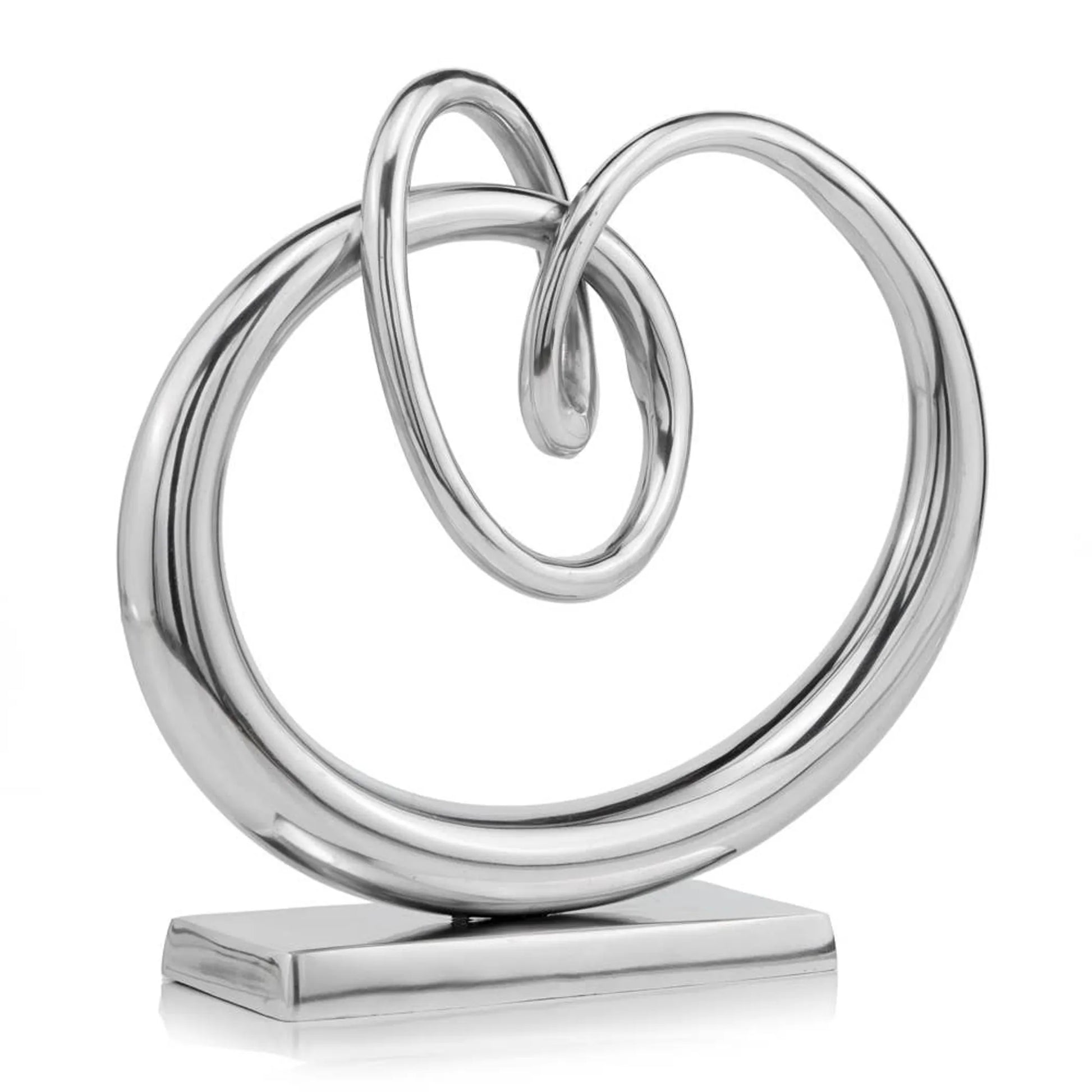 Nudo Twisted Knot Sculpture - buffed high luster aluminum