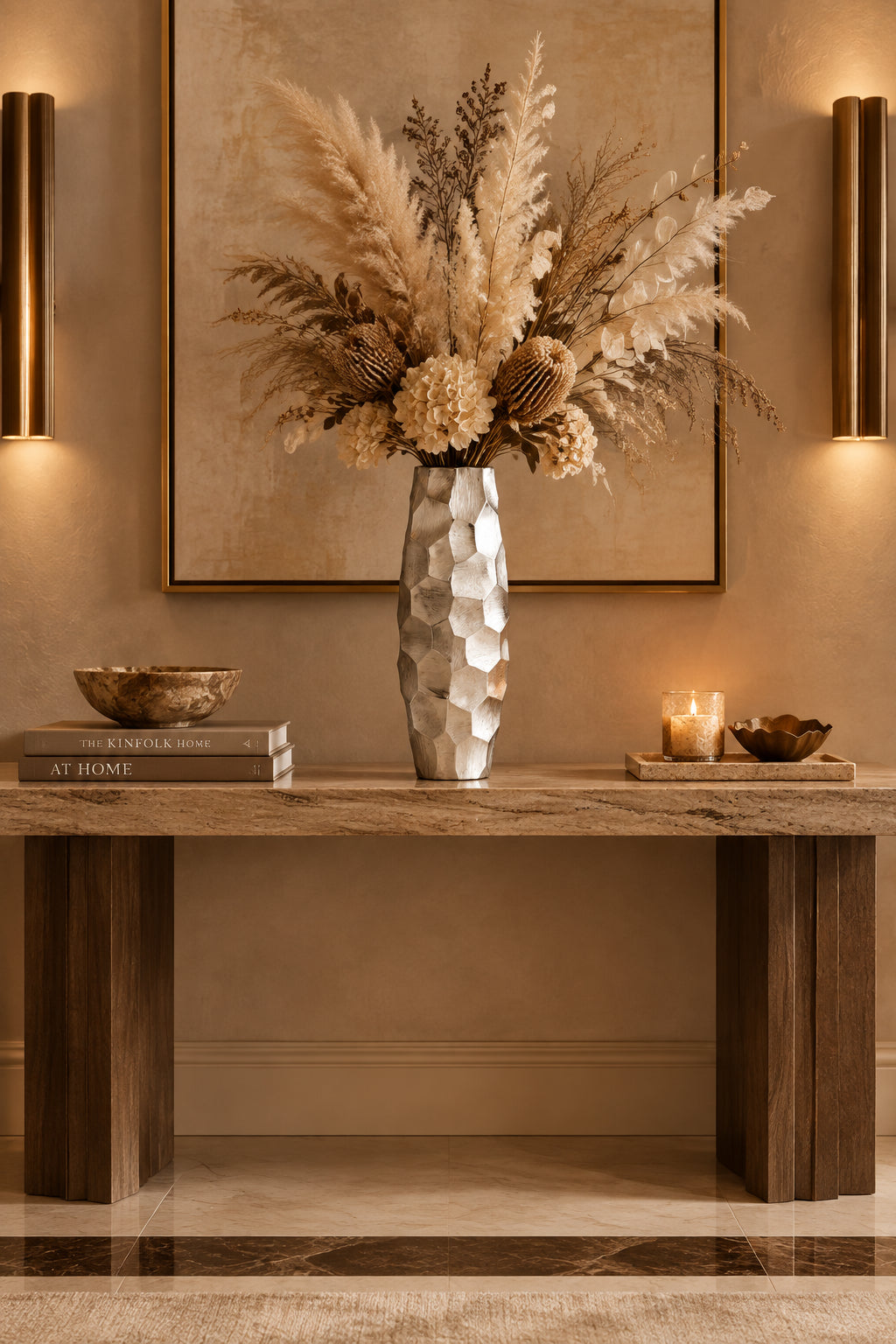 Facetado Barrel Silver Vase