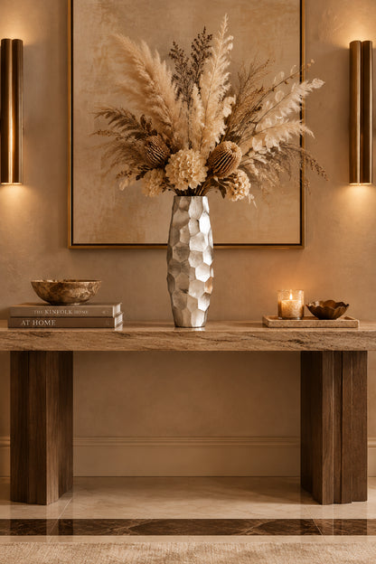 Facetado Barrel Silver Vase