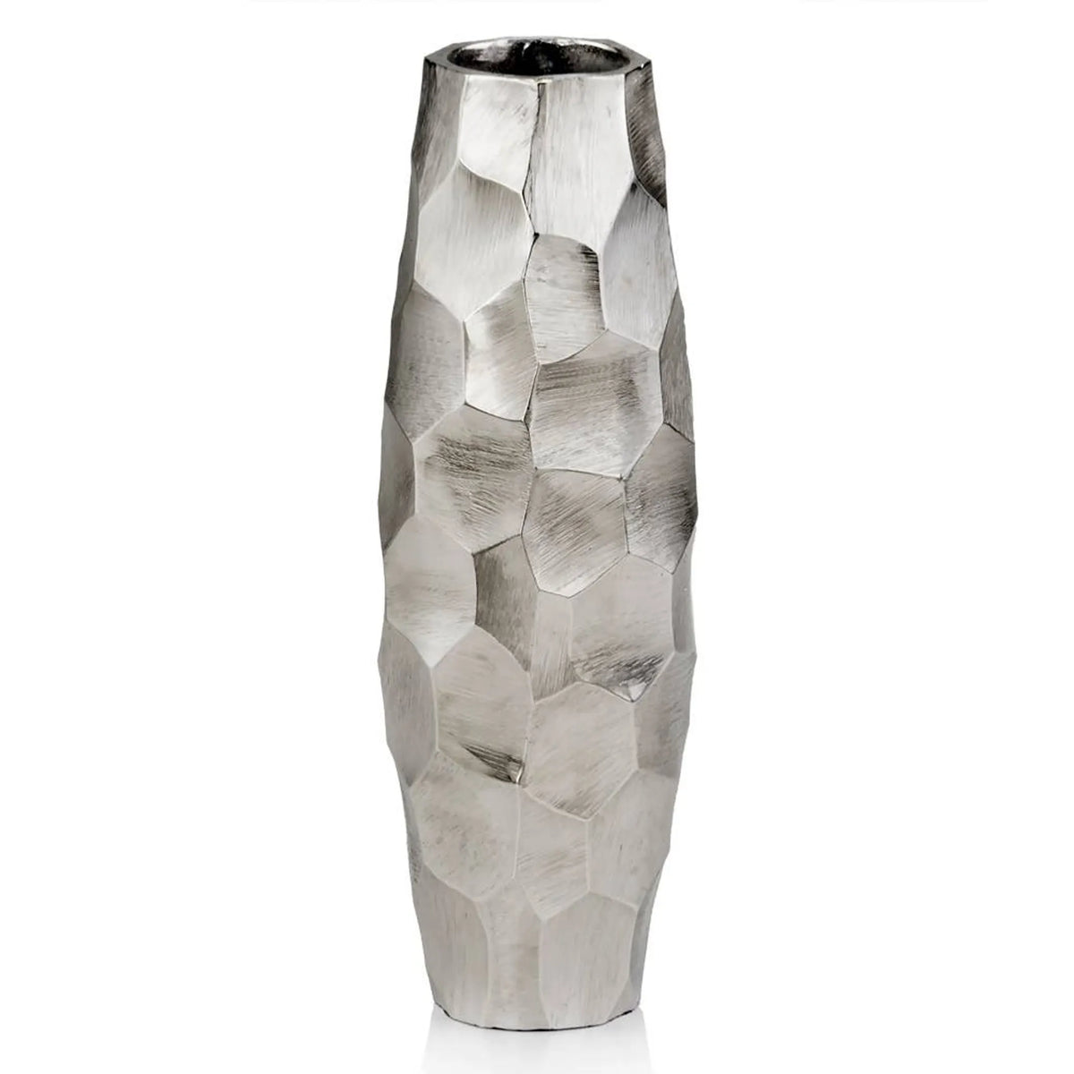 Facetado Barrel Silver Vase