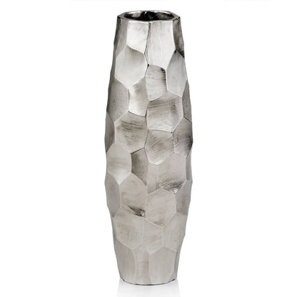 Facetado Barrel Silver Vase