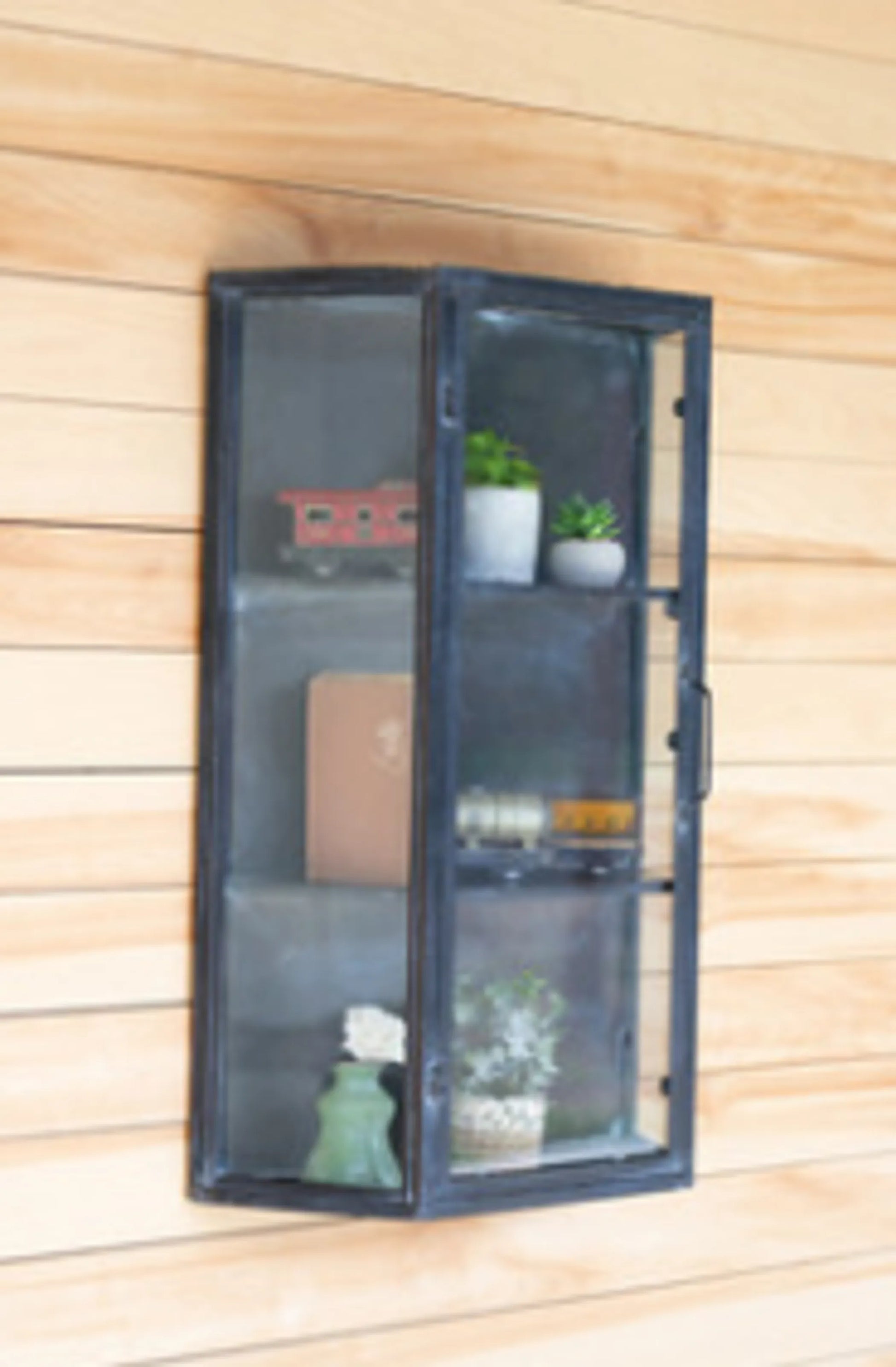 Metal Wall Cabinet With Glass Door 19.5" X 7.5" X 30"T
