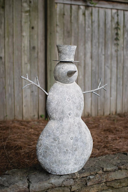 Large Metal Snowman Decor 40 Inch – Hand-Painted by Kalalo