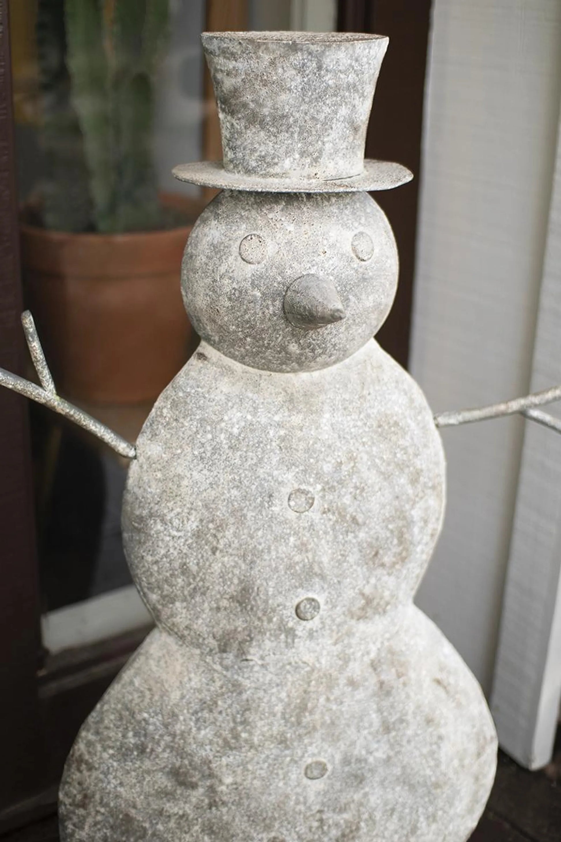 Large Metal Snowman Decor 40 Inch – Hand-Painted by Kalalo
