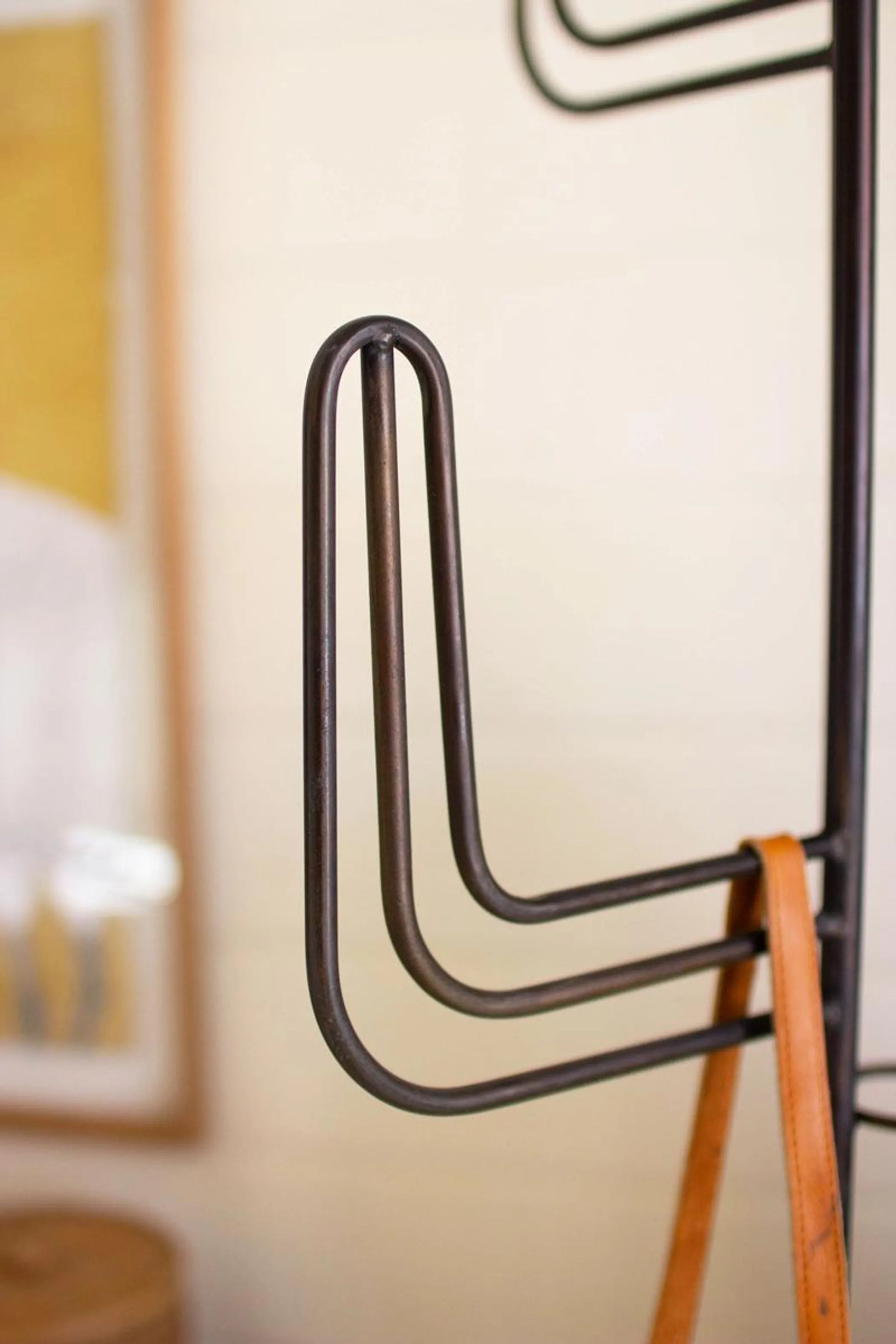 Black Iron Cactus Coat Tower - Six-armed Rack