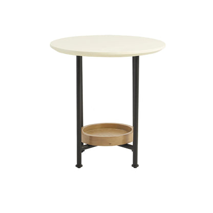 White Natural End Table-sleek design