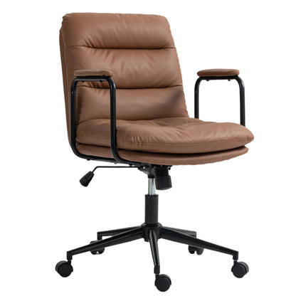 PU Leather Home Office Chair - Mid Back