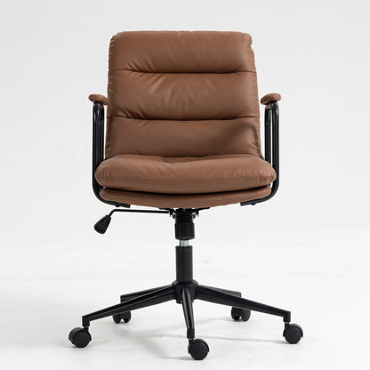 PU Leather Home Office Chair - Mid Back