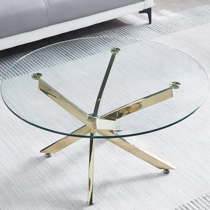 Modern Round Tempered Glass Coffee Table