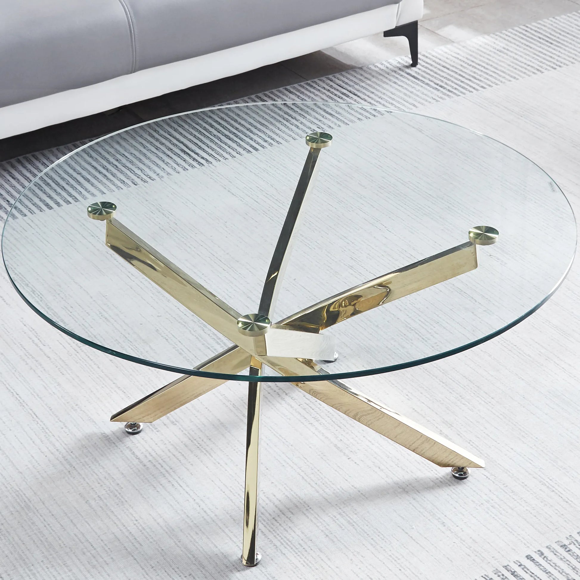 Modern Round Tempered Glass Coffee Table
