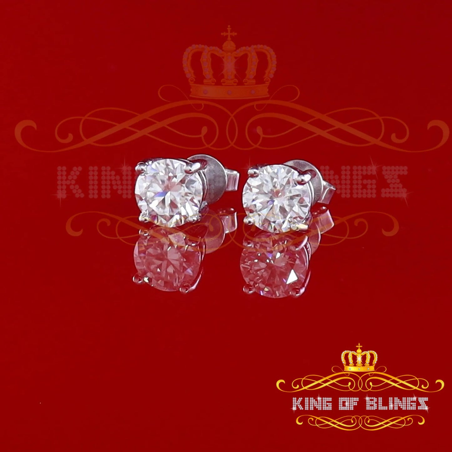 Moissanite Stud Earrings - 10k Real White Gold