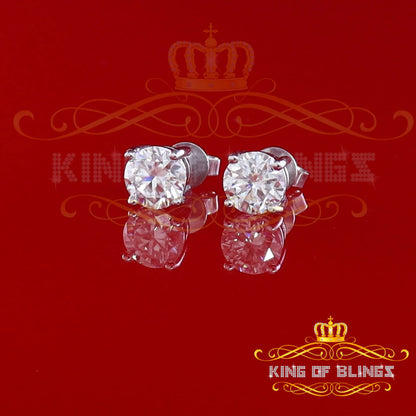 Moissanite Stud Earrings - 10k Real White Gold