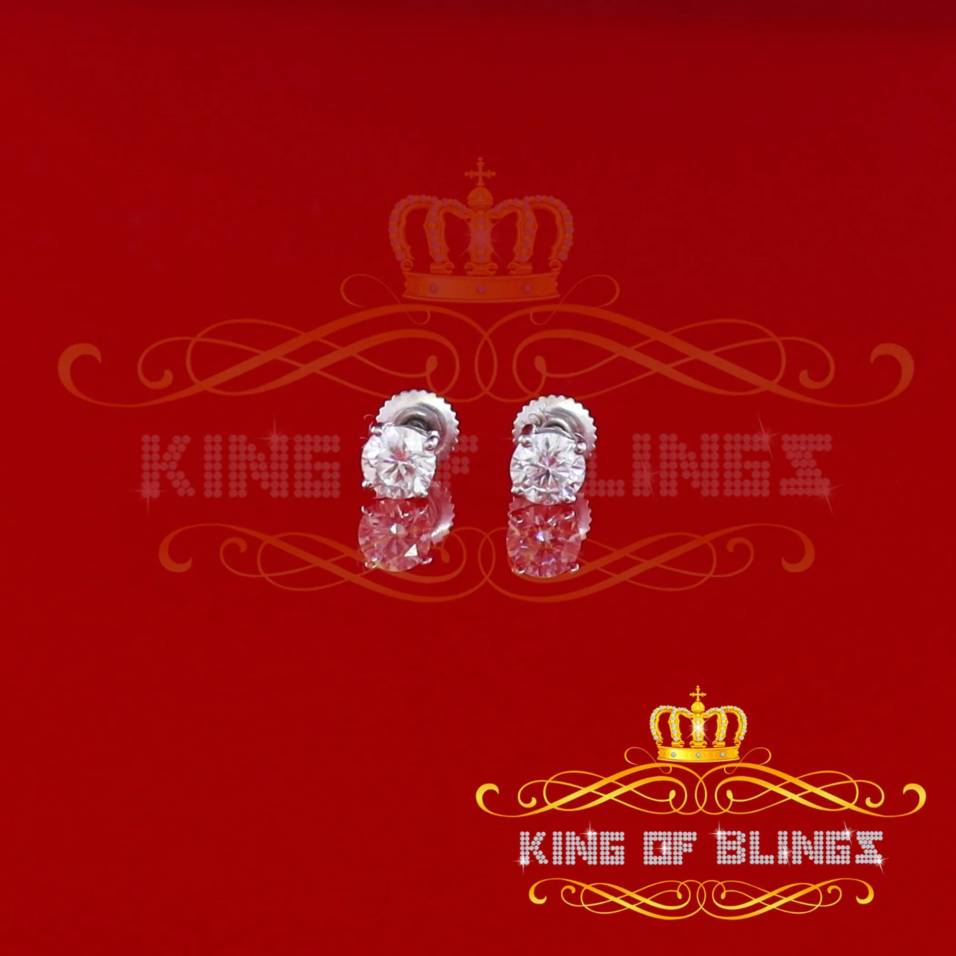 Moissanite Stud Earrings - 10k Real White Gold