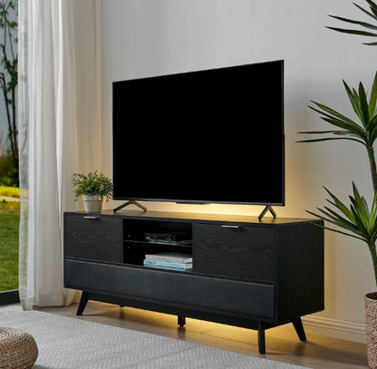 Larsen TV Stand will compliment any interior-design style