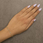 14K Gold 1/2 Cttw Bezel Set Lab Grown Diamond Station Bracelet - Nobiliving