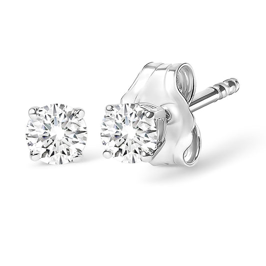 14K Gold 1/2 Cttw Lab Grown Diamond Solitaire Stud Earrings - Nobiliving