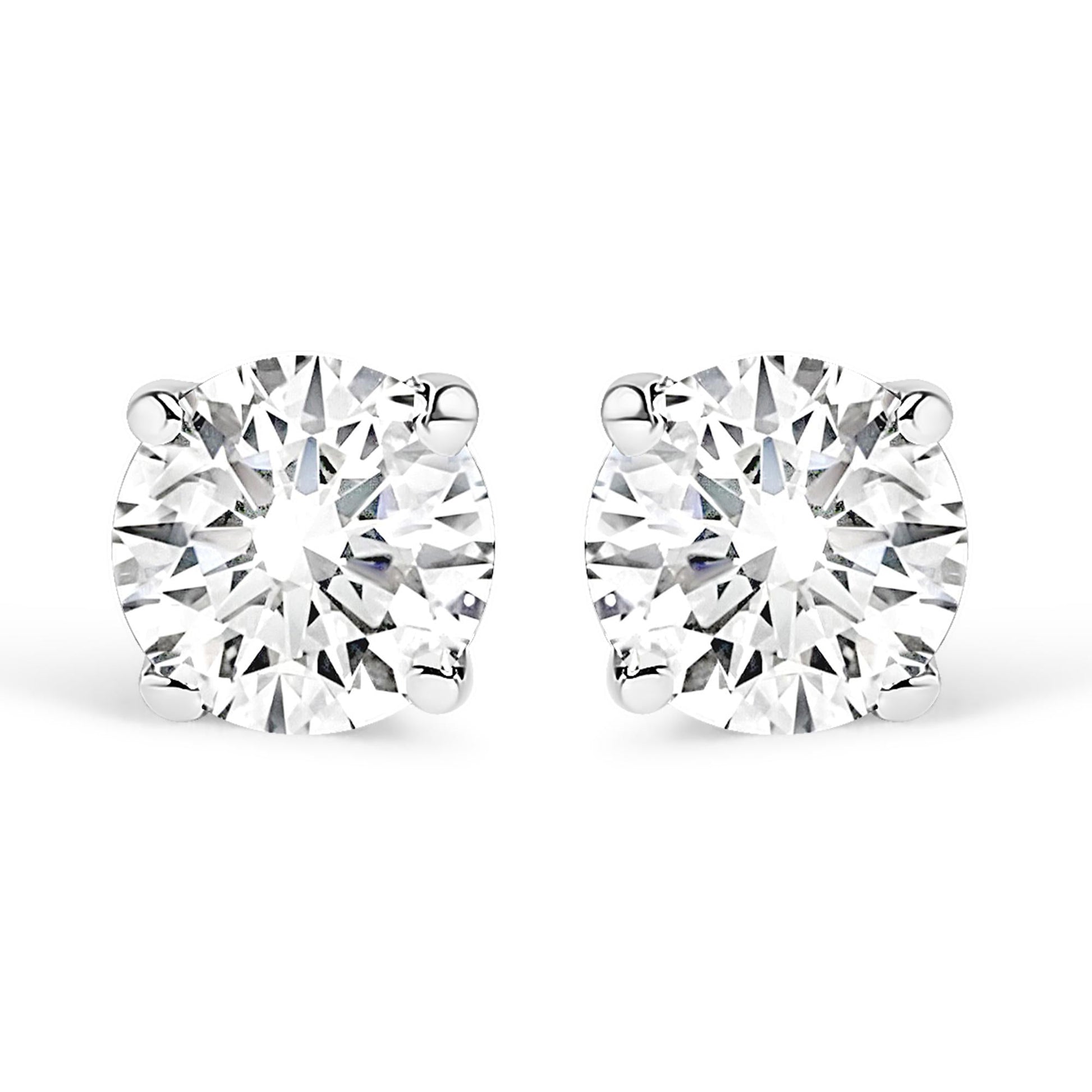 14K Gold 1/2 Cttw Lab Grown Diamond Solitaire Stud Earrings - Nobiliving