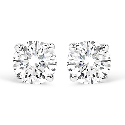 14K Gold 1/2 Cttw Lab Grown Diamond Solitaire Stud Earrings - Nobiliving