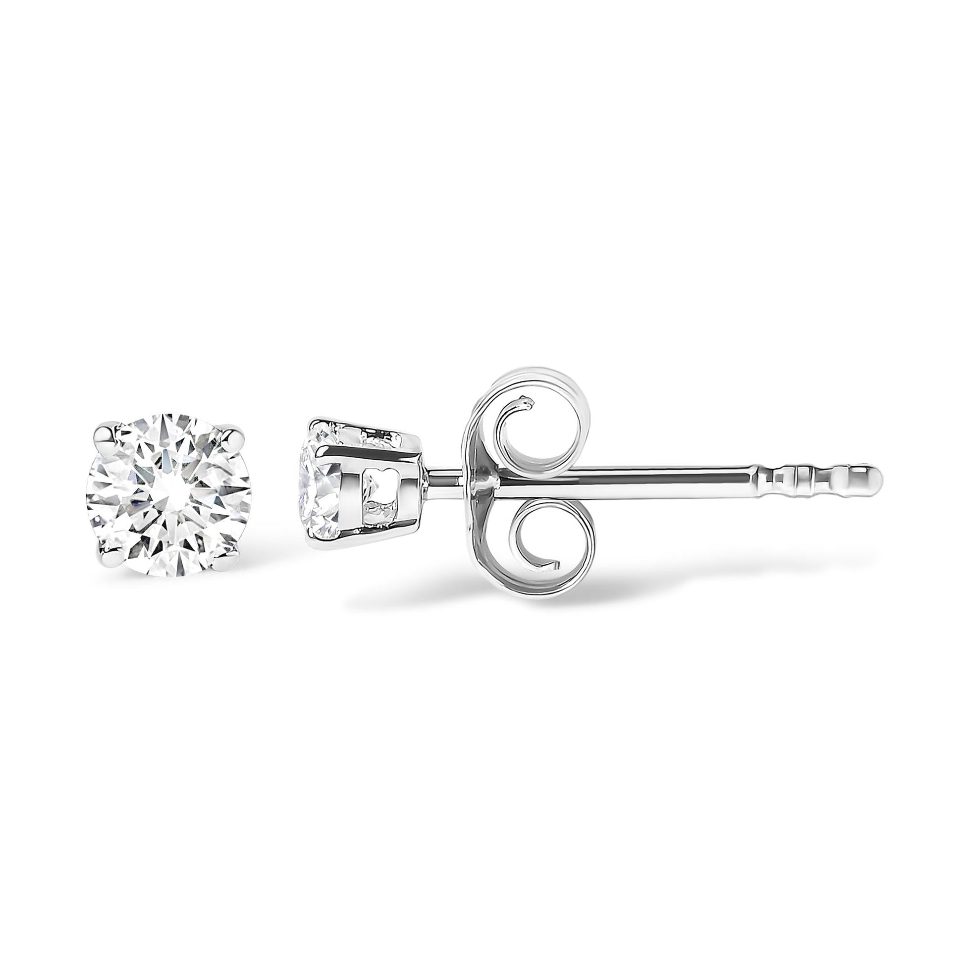 14K Gold 1/2 Cttw Lab Grown Diamond Solitaire Stud Earrings - Nobiliving