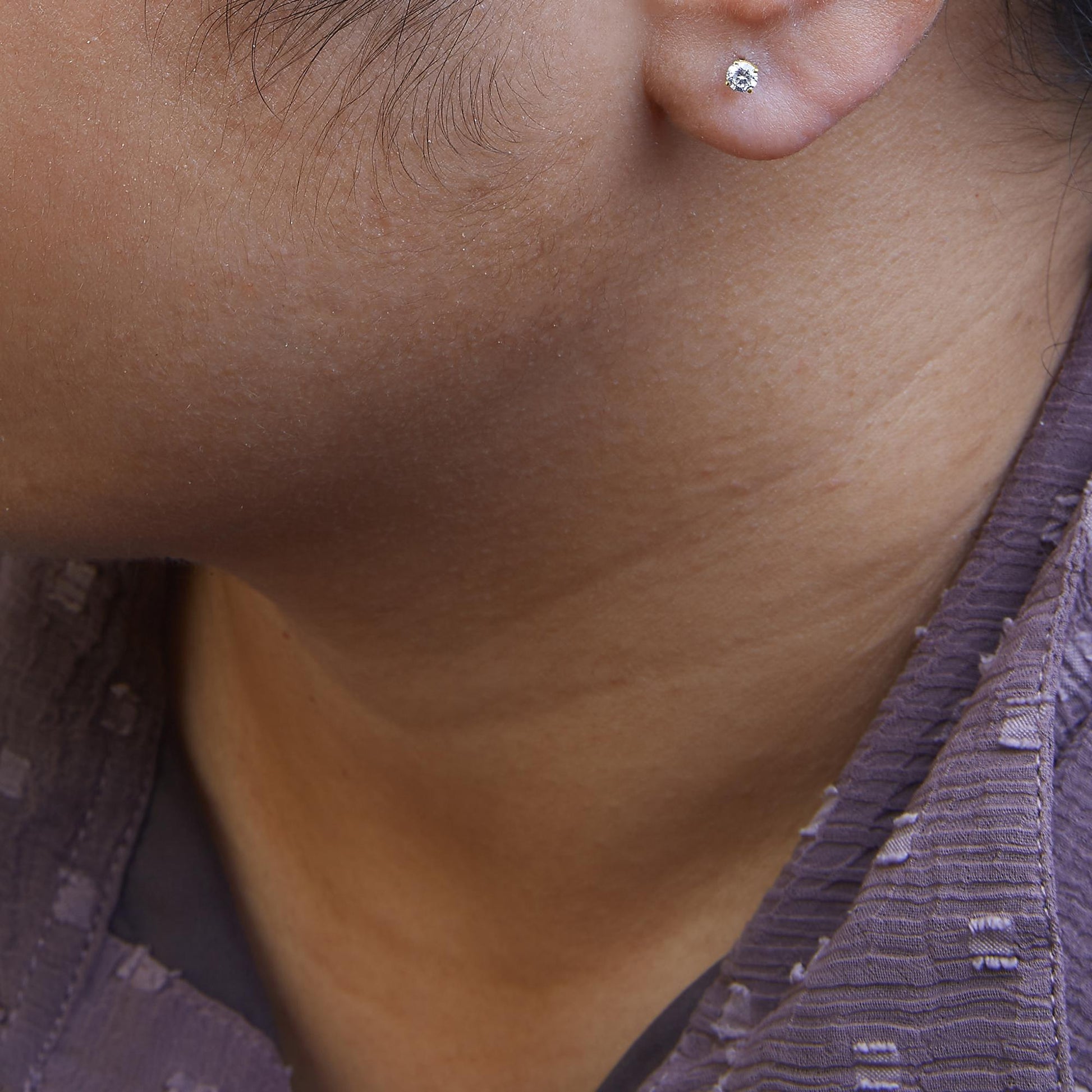 14K Gold 1/2 Cttw Lab Grown Diamond Solitaire Stud Earrings - Nobiliving