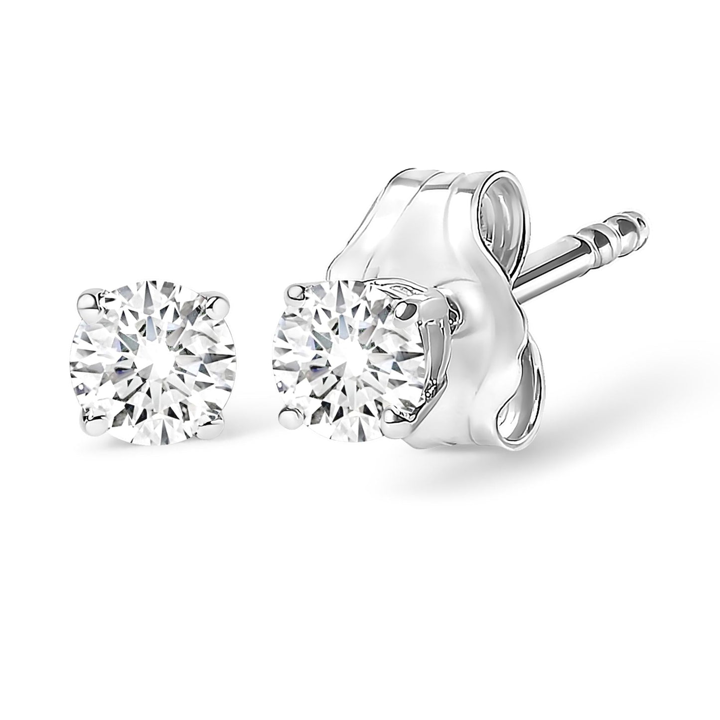 14K Gold 1/2 Cttw Lab Grown Diamond Solitaire Stud Earrings - Nobiliving