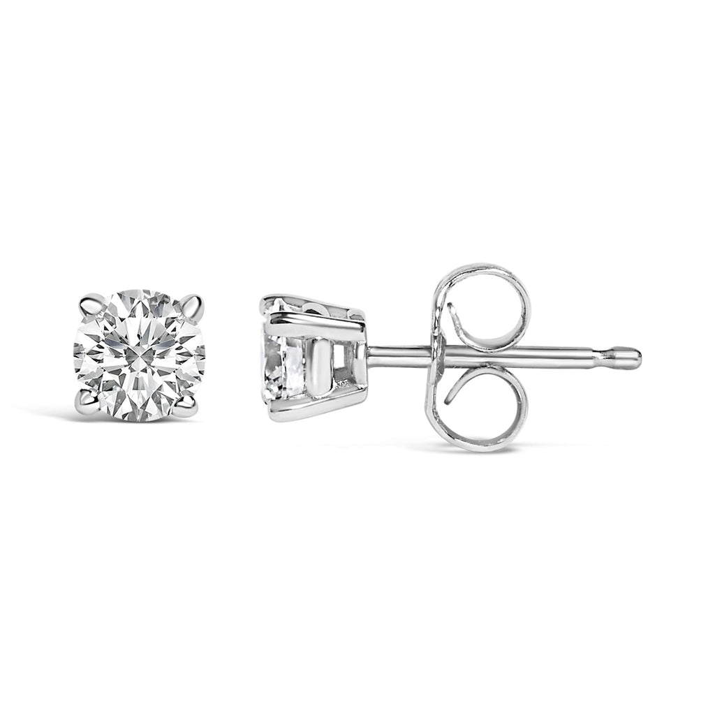 14K Gold 1/2 Cttw Lab Grown Diamond Solitaire Stud Earrings - Nobiliving