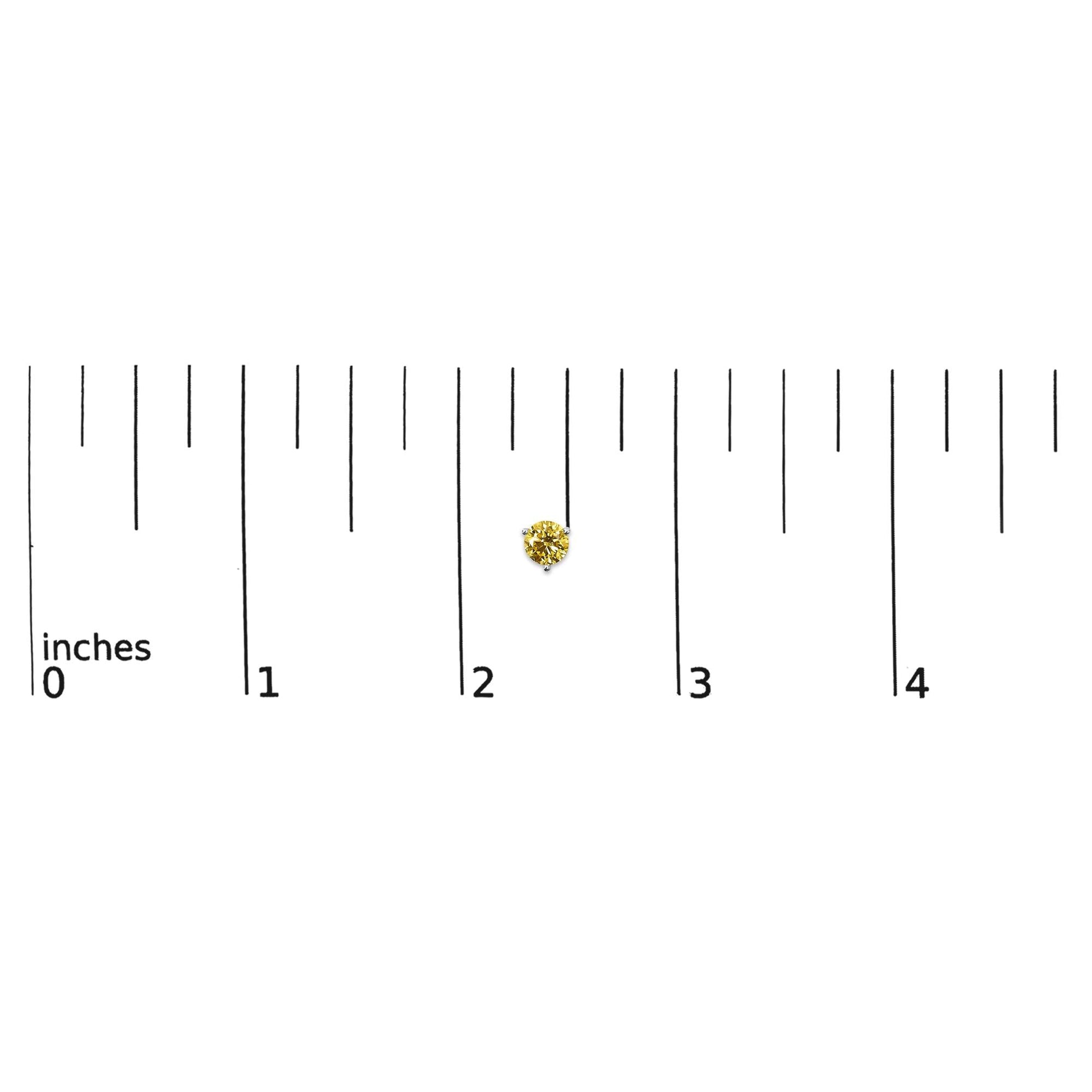 14K Gold 3 - Prong Martini Set Yellow Lab Grown Diamond Solitaire Stud Earrings - Nobiliving