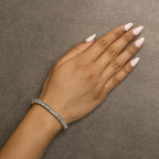 14K Gold 3.0 Cttw Princess Cut Quad Invisible Set Tennis Bracelet (H - I Color, SI1 - SI2 Clarity) - 7” - Nobiliving
