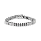 14K Gold 3.0 Cttw Princess Cut Quad Invisible Set Tennis Bracelet (H - I Color, SI1 - SI2 Clarity) - 7” - Nobiliving