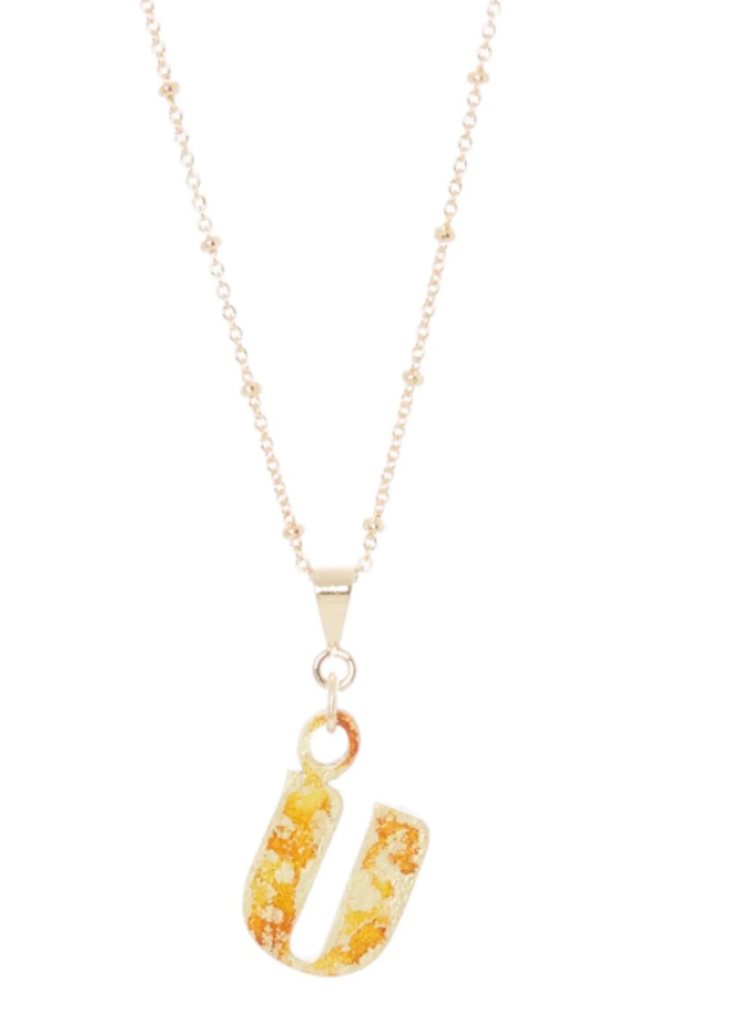 14K Gold Plated Letter Charm Necklace