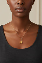 14K Gold Plated Letter Charm Necklace