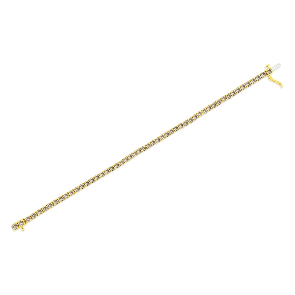 14k Gold Plated Silver Diamond Classic Link Tennis Bracelet